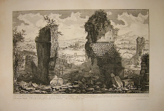 Piranesi Giovanni Battista (1720-1778) Veduta degli Avanzi sopra terra dell'antico Ustrino; e delle Fabbriche pertinenti al medesimo  1756 Roma 